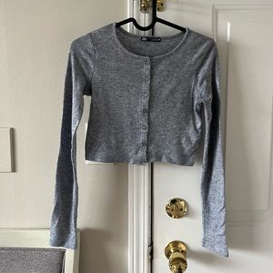 Zara long sleeve crop top